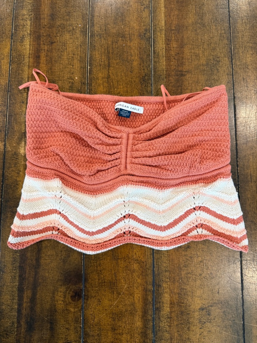 American Eagle Crochet Knit Top - Coral